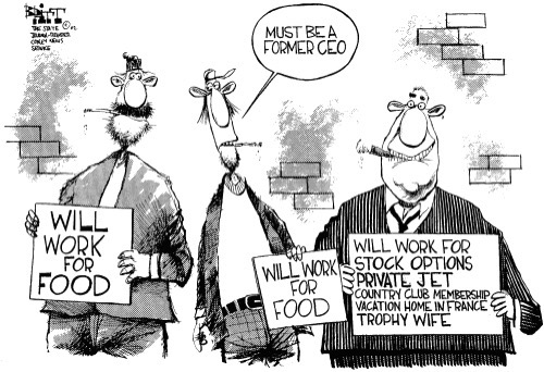 Political cartoon corporate greed