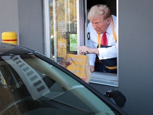 Trump at the drivethu.